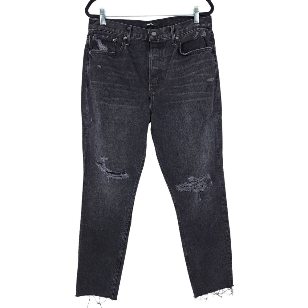 GRLFRND Button Fly Black High Rise Skinny Leg Karolina Jeans in Raven Size 30